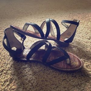 Sam Edelman strappy sandals, black.